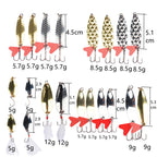 36Pcs Spoon Lures Set, Metal Spinner Baits, VIB Hard Lures, Long Cast Fishing Lures Kit, Single Hook Micro Jig Baits for Bass Pike Trout