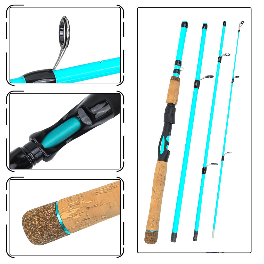 1.8M 4‑Piece Portable Travel Lure Rod, Surf Casting Fishing Rod for Outdoor Freshwater Saltwater