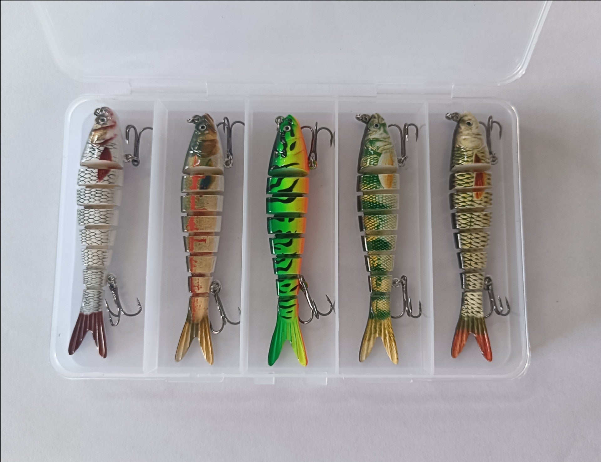 8‑Segment Soft Eel Style Swimbait Lure Set, Slow Sinking Multi Jointed Hard Bait, 10cm 11g Long Cast Realistic Lure Kit for Freshwater Saltwater Bass Pike