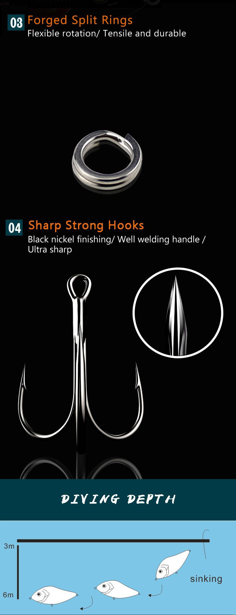 Sinking Jerkbait Lure, S‑Shaped Swimming Action Hard Bait for Big Pike & Giant Predator Fish