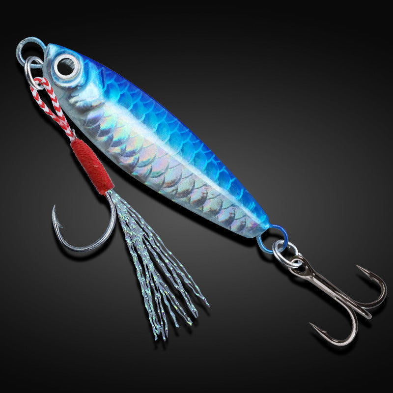 Fish Scale Jig Lure, Slow Fall Metal Casting Jig, Long Cast Spoon Bait for Bass, Walleye & Pike Freshwater Saltwater Fishing