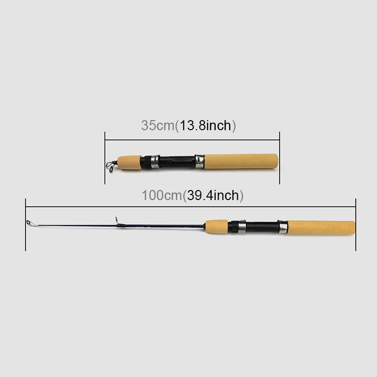 35cm Portable Ice Fishing Rod Shrimp Rod Lure Rod Fishing Gear Fittings , Extension Length :100cm, 35cm