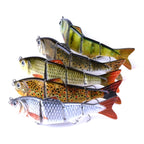 HENGJIA JM022-X 12cm 16.8g Multi-section Plastic Hard Baits Artificial Fishing Lures with Treble Hook, Random Color Delivery, JM022-X 12cm