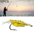 10 PCS 4cm Fishing Soft Artificial Shrimp Bait Lures Popper Poper Baits with Hook, Artificial Shrimp with Hook, Luminous Shrimp with Hook, Pink Shrimp with Hook, Green Shrimp with Hook, Transparent Shrimp with Hook