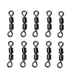 100 PCS 8 Word Shape Fishing Rolling Swivels Dual Rings Connector