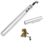 Pen Style Fishing Rod, Flywheel Silver, Flywheel Gold, Circle Pulley Gold