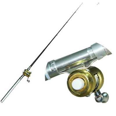 Pen Style Fishing Rod, Flywheel Silver, Flywheel Gold, Circle Pulley Gold