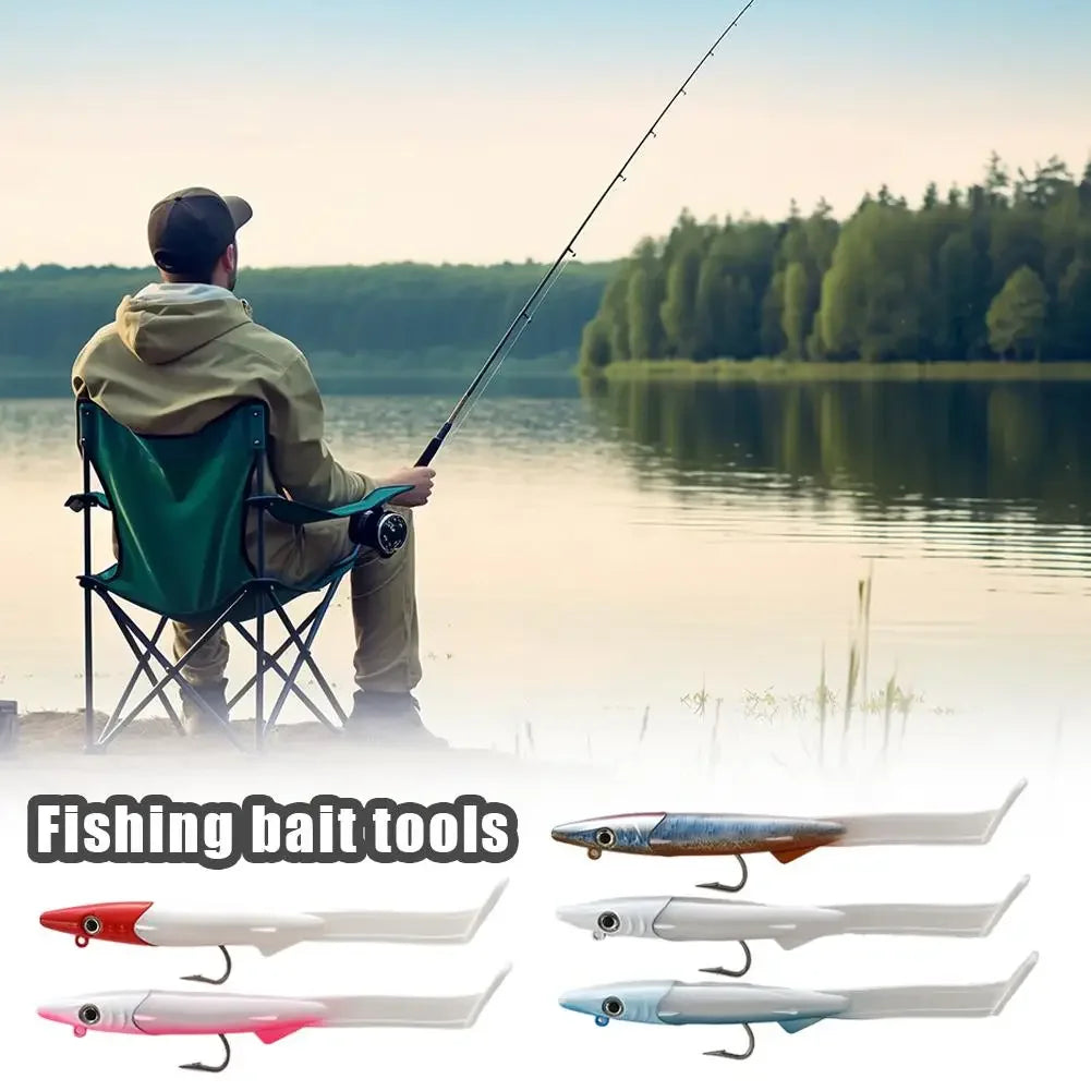 Soft Fishing Lures Kit – Eel Bait with VMC Hook, 12cm 26g (2-Pack)