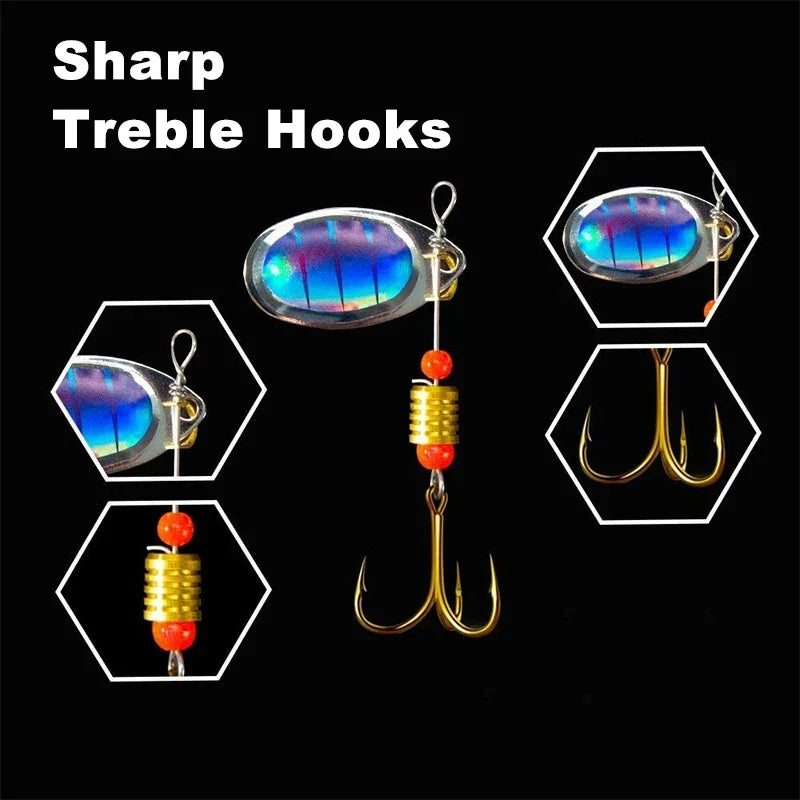 Metal Spoon Spinner Fishing Lure Spoonbait Crankbaits Wobblers Bait