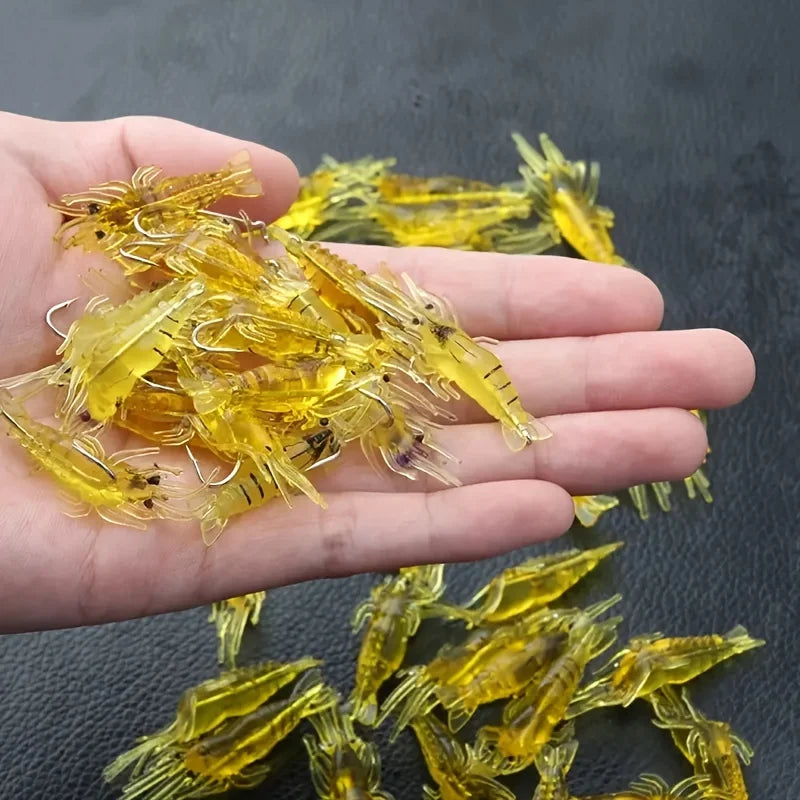 Shrimp Silicone Artificial Bait Simulation Soft Prawn Hooks Carp