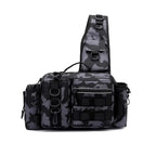 Fishing Tackle Backpack & Crossbody Bag with Rod Holder