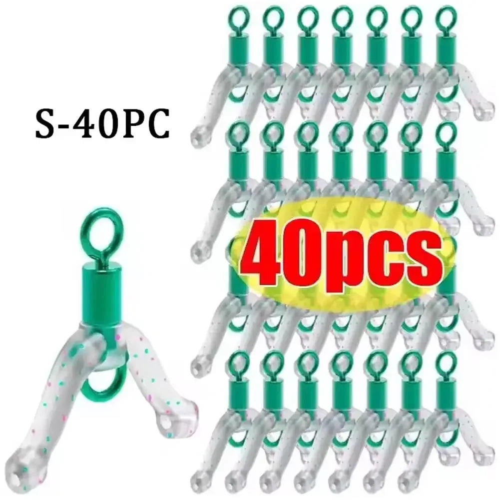 40pcs Silicone Anti-Tangle Fishing Line Splitter & Hook Separator