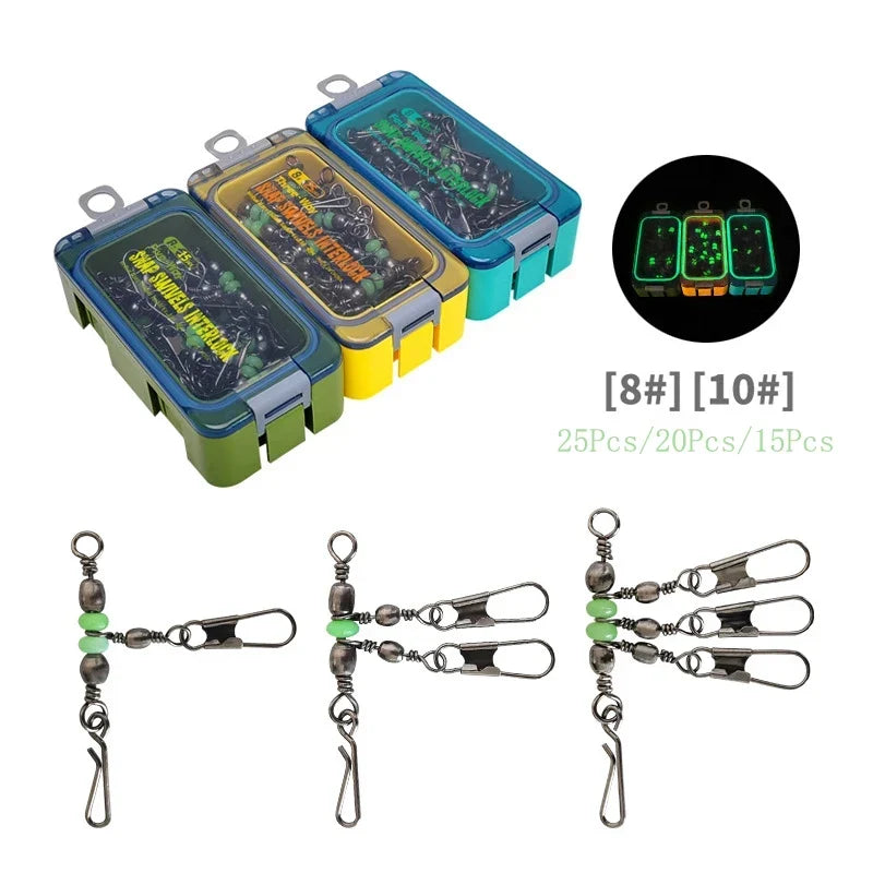 Luminous Ball Bearing Swivel Solid Ring Connector Set #8 #10