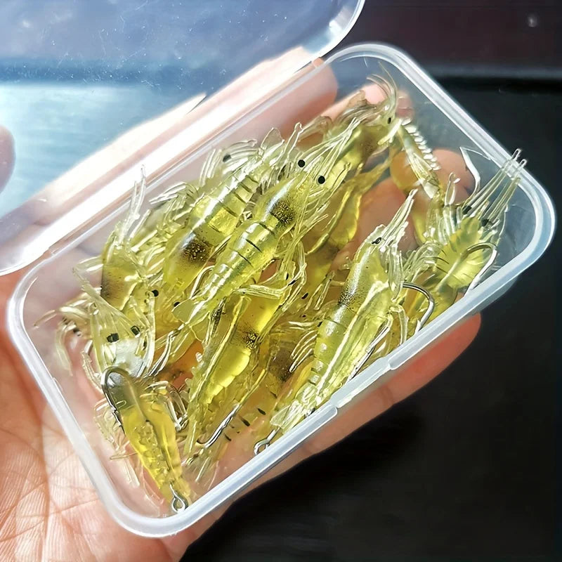 Shrimp Silicone Artificial Bait Simulation Soft Prawn Hooks Carp