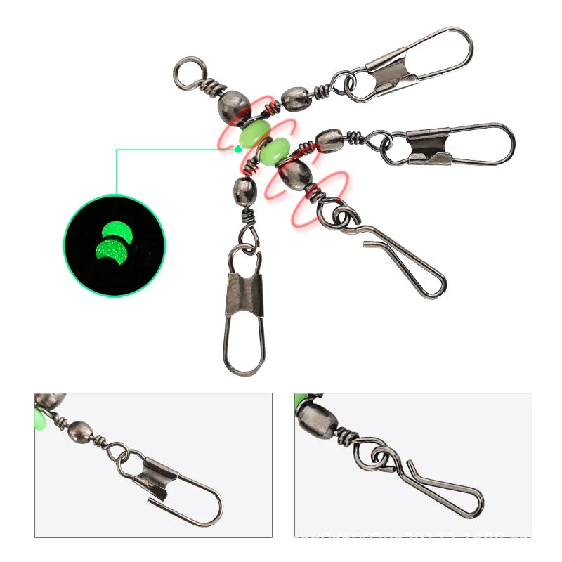 Luminous Ball Bearing Swivel Solid Ring Connector Set #8 #10