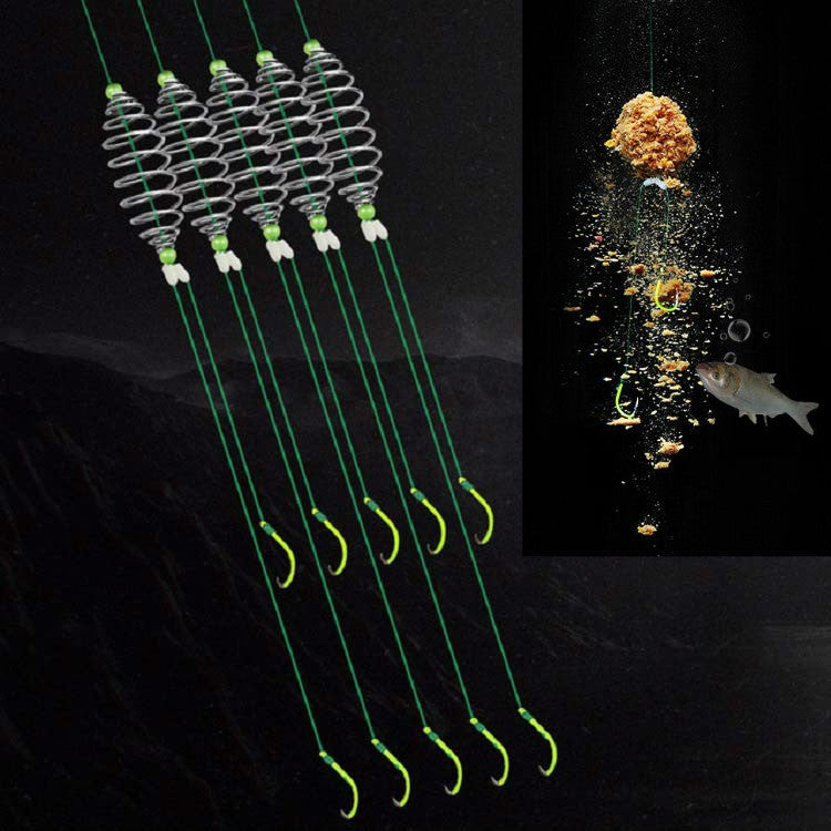 5 in 1 Stranded Double Hook Anti-winding Silver Carp Fishing Group Spring Fishing Hook, 8, 9, 10, 11, 12, 13