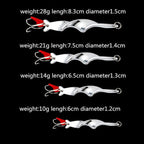 Rotating Metal Spinner Fishing Lure Hard Baits Fish Hook Tackle, 10g, 14g, 21g, 28g