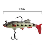 5 PCS Fish-Bait Road Sub-Bait Lead Fish With Single Hook And Three Anchor Hook Bait, 8cm 14g
