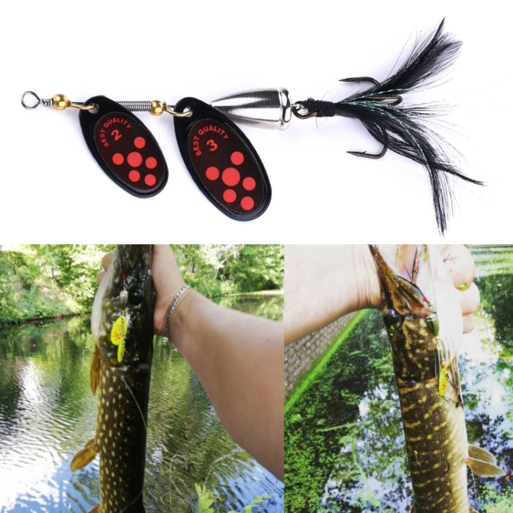 HENGJIA SP304 6.5cm 13g Feather Hook Rotating Sequin Road Lure Bait, SP304 Black, SP304 Yellow, SP304 Orange Red