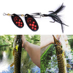 HENGJIA SP304 6.5cm 13g Feather Hook Rotating Sequin Road Lure Bait, SP304 Black, SP304 Yellow, SP304 Orange Red