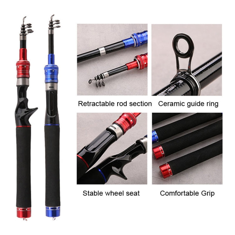 Telescopic Lure Rod Mini Fishing Rod Portable Fishing Tackle, 1.5m, 1.8m, 2.1m, 2.4m