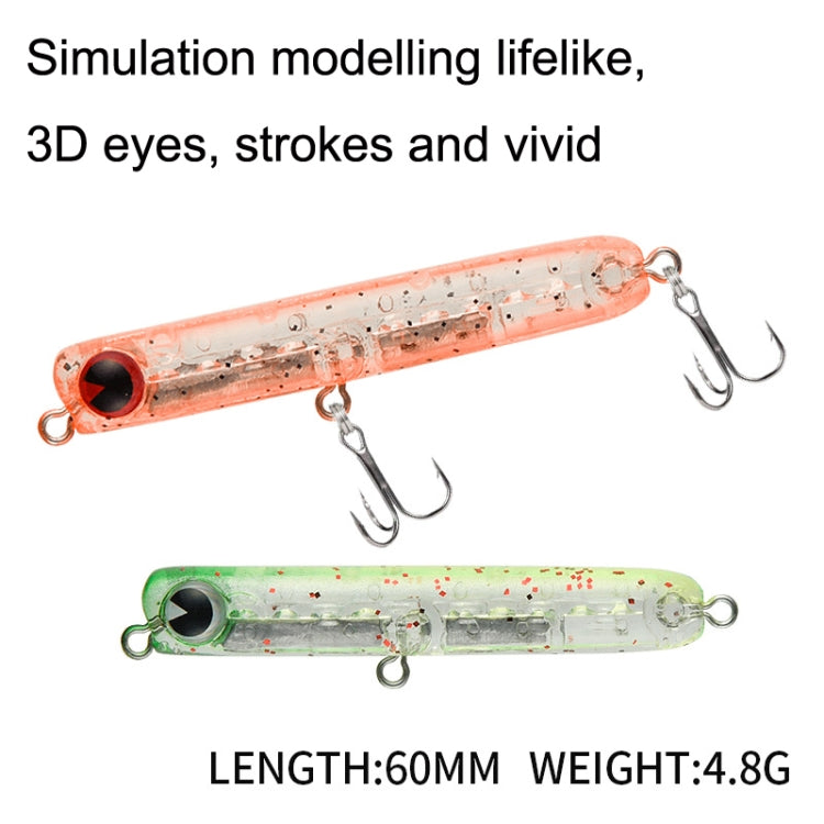 2pcs 4.8g 60mm Microbacter Pencil Top Horse Mouth Lure Bait Bionic Bait, 2pcs E, 2pcs F, 2pcs G, 2pcs H, 2pcs I, 2pcs A, 2pcs B, 2pcs C, 2pcs D