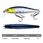 HENGJIA MI160 8.8cm 9g Floating Water Minno Fake Bait, 1, 2, 3, 4, 5, 6, 7, 8, 9, 10, 10 Colors, 10 Color Boxed