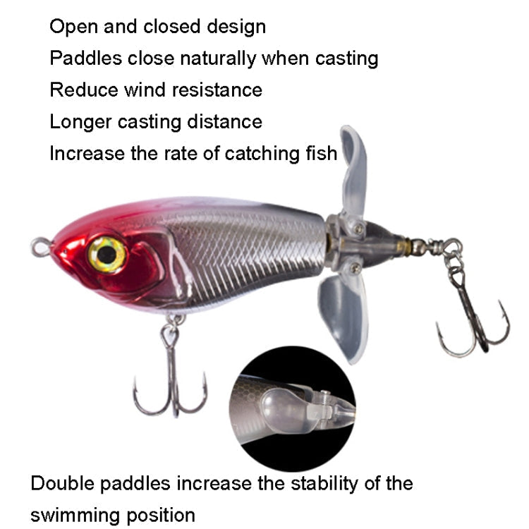 Double Paddle Tractor Surface Tether Roadrunner Fake Lure Long-distance Casting Lure, DF065 9g, DF080 16g