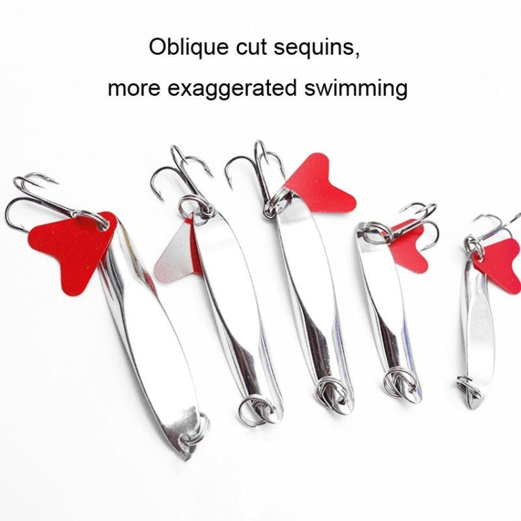 Slant Cut Sequins Long Casting Freshwater Fake Bait, 5pcs 18g 6cm Right Angle, 5pcs 21g 6cm Right Angle, 5pcs 14g 5cm Bent Angle, 5pcs 18g 6cm Bent Angle, 5pcs 21g 6cm Bent Angle