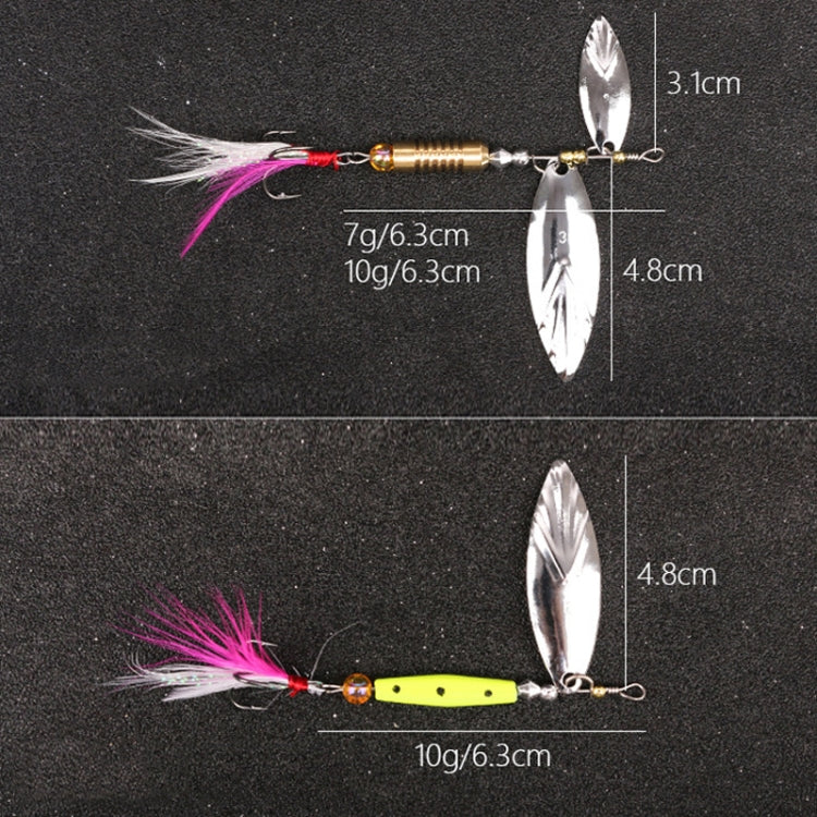 5pcs Rotation Luya Sequins Willow Leaf Feather Bait, Copper Pendant Futaba 7g, Copper Pendant Futaba 10g, Copper Pendant Futaba 15g, Lead Pendant  7g