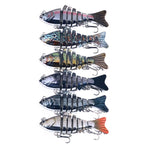 HENGJIA 10cm 24g Bionic Multi-Section Fish Bait Plastic Electroplating Fake Bait, JM060 (6), JM060 (1), JM060 (2), JM060 (3), JM060 (4), JM060 (5)