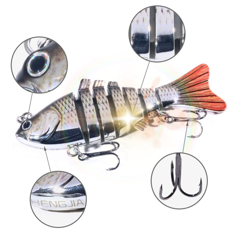 HENGJIA 10cm 24g Bionic Multi-Section Fish Bait Plastic Electroplating Fake Bait, JM060 (6), JM060 (1), JM060 (2), JM060 (3), JM060 (4), JM060 (5)