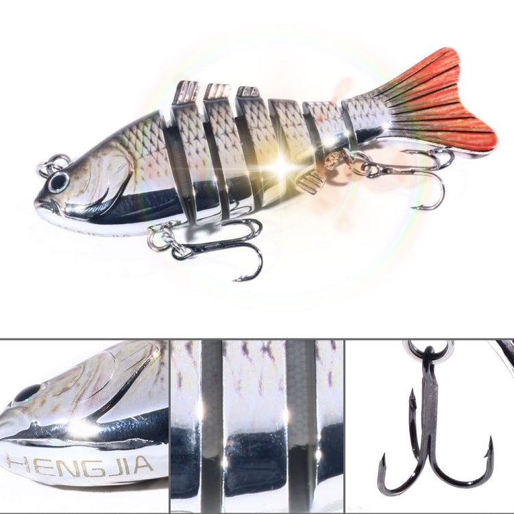 HENGJIA 10cm 24g Bionic Multi-Section Fish Bait Plastic Electroplating Fake Bait, JM060 (6), JM060 (1), JM060 (2), JM060 (3), JM060 (4), JM060 (5)