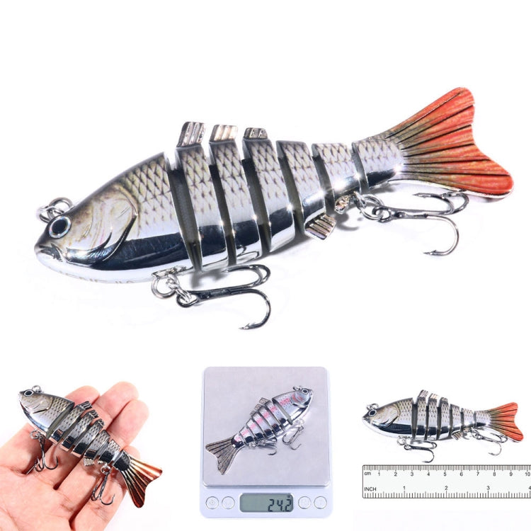 HENGJIA 10cm 24g Bionic Multi-Section Fish Bait Plastic Electroplating Fake Bait, JM060 (6), JM060 (1), JM060 (2), JM060 (3), JM060 (4), JM060 (5)