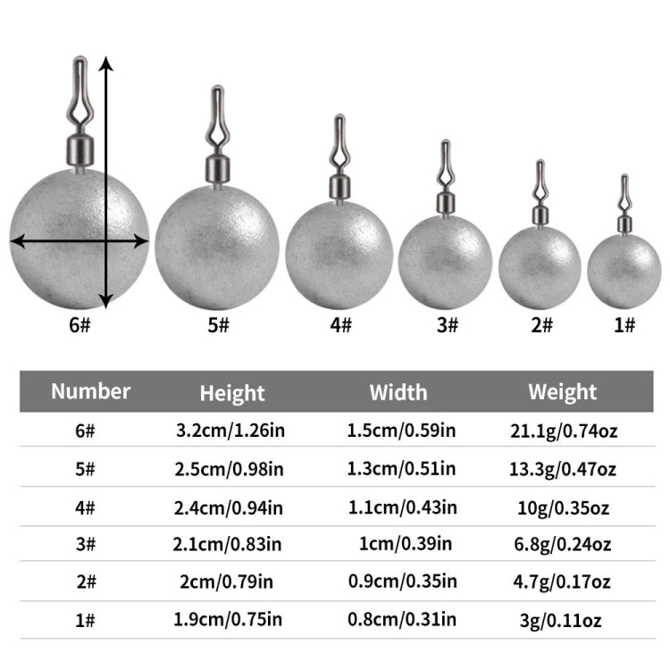Fishing Lead Pendant Sea Fishing Lua Spherical Spinning Biting Lead Fishing Gear, HENGJIA 20pcs/bag 3.5g, HENGJIA 15pcs/bag 5g, HENGJIA 15pcs/bag 7g, HENGJIA 10pcs/bag 10g, HENGJIA 10pcs/bag 14g, HENGJIA 5pcs/bag 20g