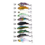 HENGJIA 4cm 4g Submerged Trembler Swimming VIB Luya Fish Bait Microbe Warbler Fake Bait