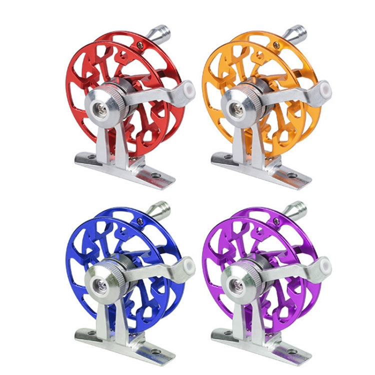 Ice Fishing Raft Reel Fly Reel With Base All Metal Hollow Fishing Tackle, 50mm Red, 50mm Gold, 65mm Red, 65mm Purple, 65mm Gold