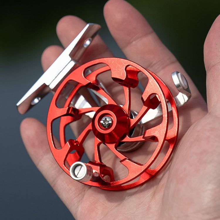 Ice Fishing Raft Reel Fly Reel With Base All Metal Hollow Fishing Tackle, 50mm Red, 50mm Gold, 65mm Red, 65mm Purple, 65mm Gold