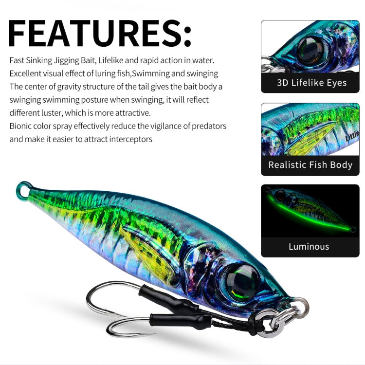 PROBEROS LF137 3D Spray Painted Bionic Lure Warp Bass Leader Fish Long Casting Freshwater Sea Luminous Fishing Bait, 28g, 40g, 60g, 100g, 120g, 180g, 80g, 150g, 200g