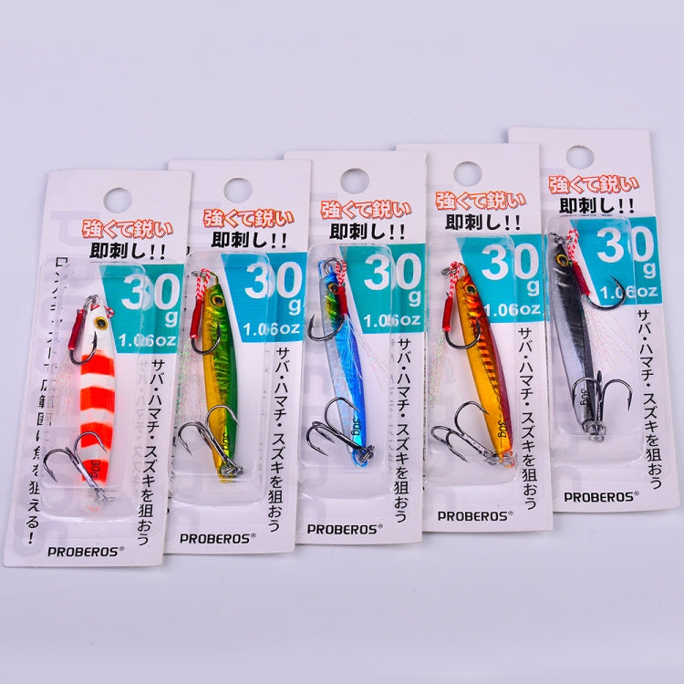 PROBEROS LF128 Long Casting Lure Iron Plate Lead Fish Freshwater Sea Fishing Warp Bass Metal Sequins Baits, 7g, 10g, 15g, 20g, 30g