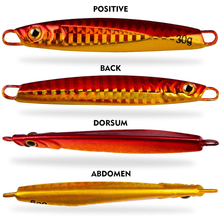 PROBEROS LF128 Long Casting Lure Iron Plate Lead Fish Freshwater Sea Fishing Warp Bass Metal Sequins Baits, 7g, 10g, 15g, 20g, 30g
