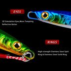 PROBEROS LF128 Long Casting Lure Iron Plate Lead Fish Freshwater Sea Fishing Warp Bass Metal Sequins Baits, 7g, 10g, 15g, 20g, 30g