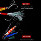 PROBEROS LF128 Long Casting Lure Iron Plate Lead Fish Freshwater Sea Fishing Warp Bass Metal Sequins Baits, 7g, 10g, 15g, 20g, 30g