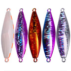 PROBEROS LF124 Deep Sea Iron Plate Lead Fish Fishing Lure Slow Sinking Rocking Luminous Boat Fishing Bait, 30g, 40g, 60g, 80g, 100g, 120g