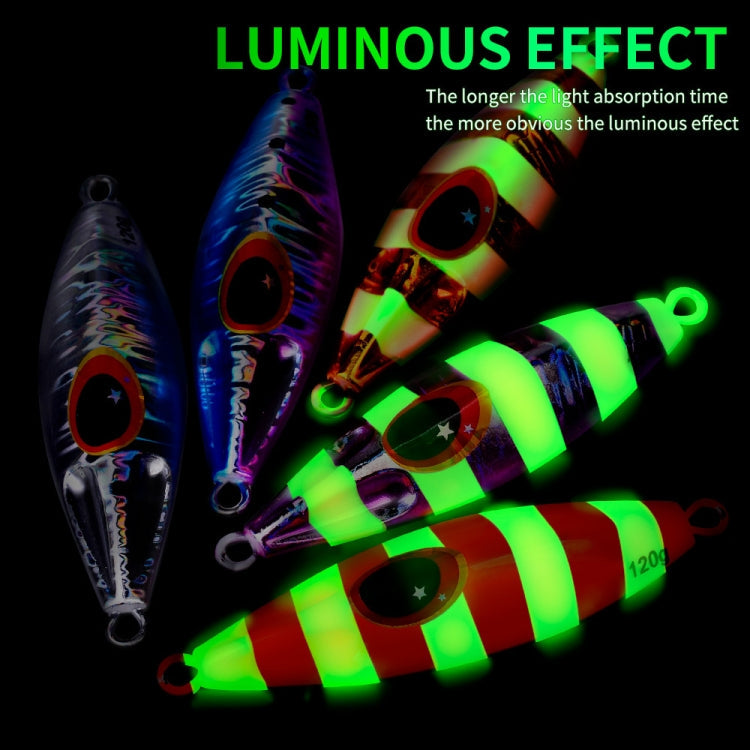 PROBEROS LF124 Deep Sea Iron Plate Lead Fish Fishing Lure Slow Sinking Rocking Luminous Boat Fishing Bait, 30g, 40g, 60g, 80g, 100g, 120g