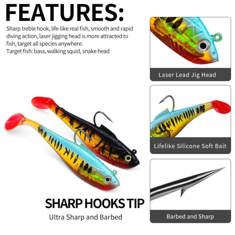 PROBEROS DW6085 Sea Bass Leadfish Soft Lure T-Tail Software Baits Sea Fishing Boat Fishing Bionic Lures, 5cm/3.6g, 8cm/9.5g, 11cm/24.6g