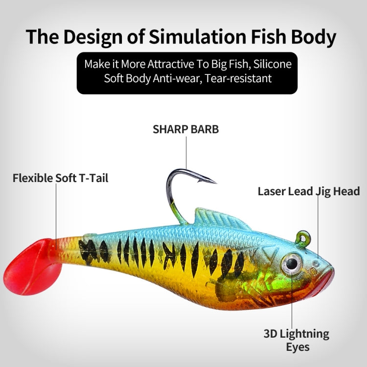 PROBEROS DW6085 Sea Bass Leadfish Soft Lure T-Tail Software Baits Sea Fishing Boat Fishing Bionic Lures, 5cm/3.6g, 8cm/9.5g, 11cm/24.6g