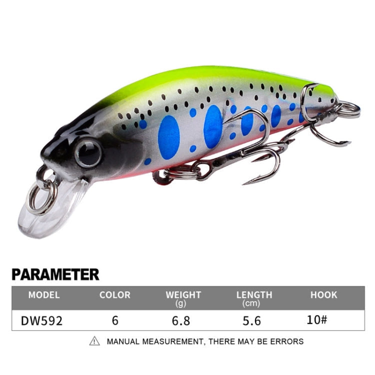 PROBEROS DW592 Sinking Minnow Lure Long Casting Fake Bait Bionic Plastic Hard Bait