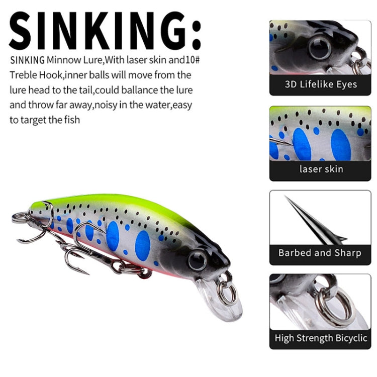 PROBEROS DW592 Sinking Minnow Lure Long Casting Fake Bait Bionic Plastic Hard Bait