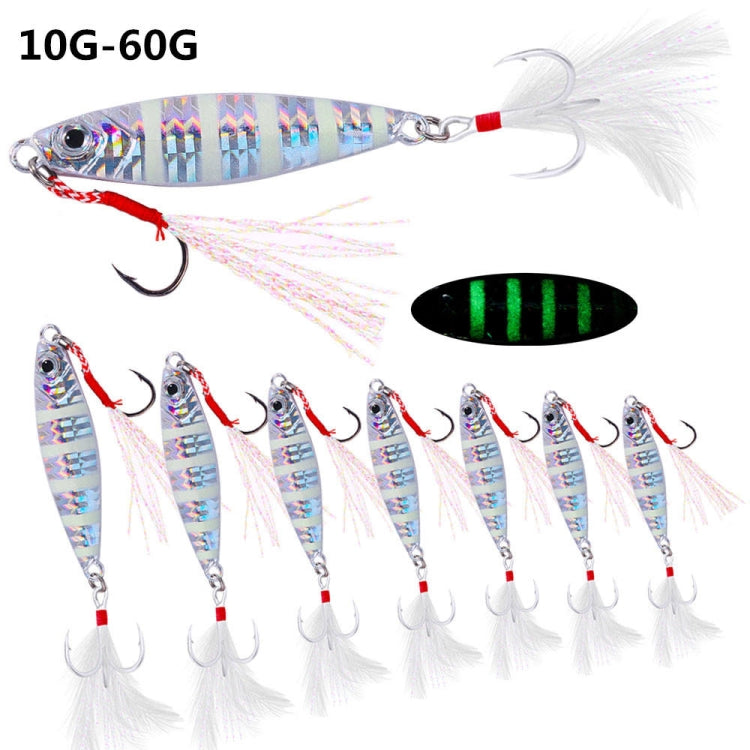 HENGJIA LB149 Slow Cranking Luminous Iron Plate Lead Fishing Bait Lua Naked Fake Bait, 10g, 15g, 20g, 25g, 30g, 40g, 60g
